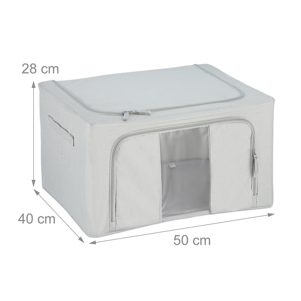 SÚPRAVA na uskladnenie - sivá, kov/textil - Relaxdays