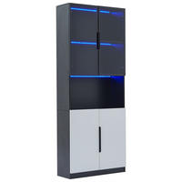 VITRINE weiß 80/30/200 cm - Weiß, Glas/Holzwerkstoff (80/200/30cm) - Urban Meuble