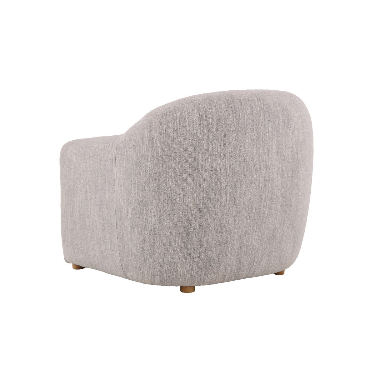 SESSEL Franz, Natur Massiveiche + hellgrauer Stoff - Grau, Holz (98/86/97cm) - WOODEK