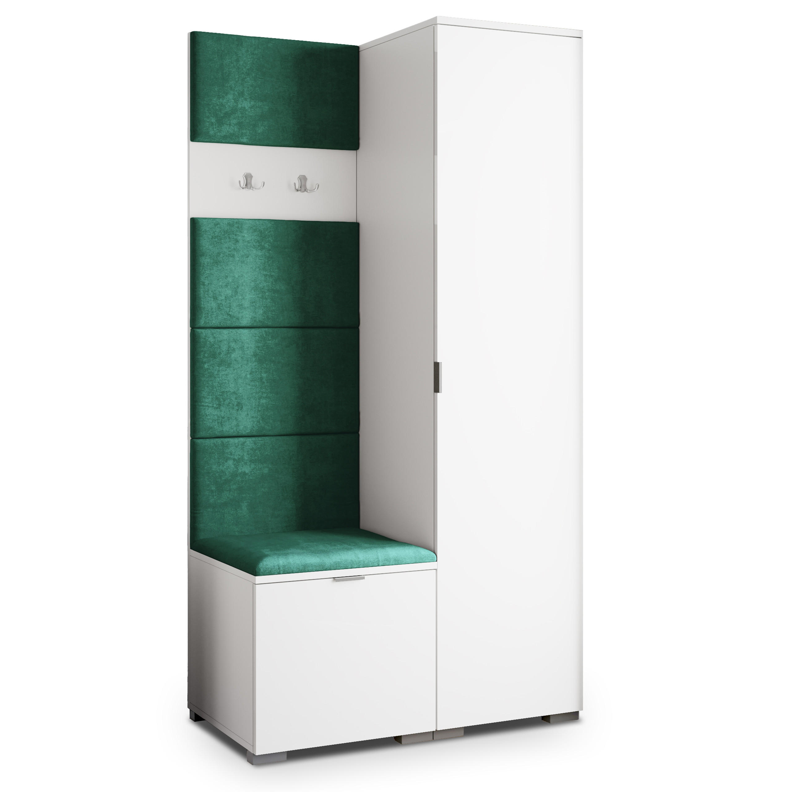 Masseno Garderobenschrank Weiß, Grün 95x181x51 cm