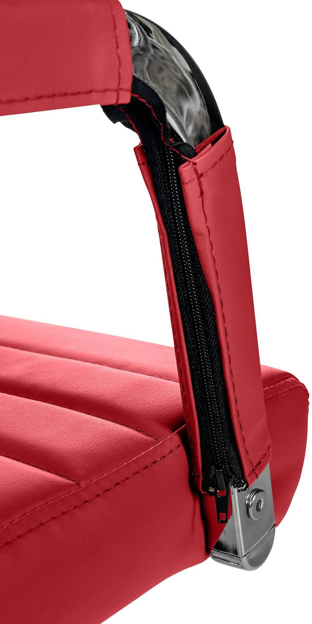 DREHSTUHL Lederlook rot - Rot, Textil/Metall (51/98/63cm) - CLP