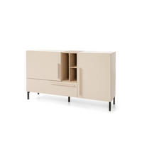 KOMMODE Sinus in Beige, Eiche & Marineblau - Braun, Holzwerkstoff (80/200/120cm)