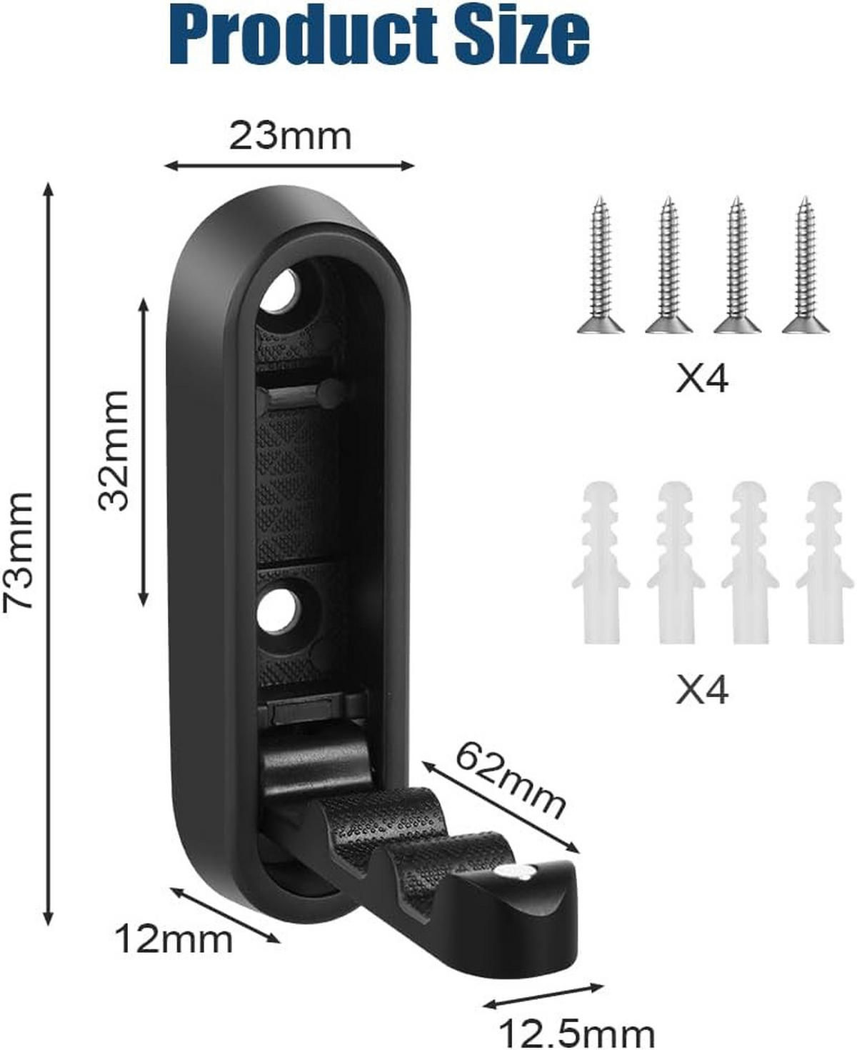 HANDTUCHHAKEN , Set mit 2 einziehbaren und faltbaren - Schwarz, Metall (2.3/1.2/7.3cm) - BELZ