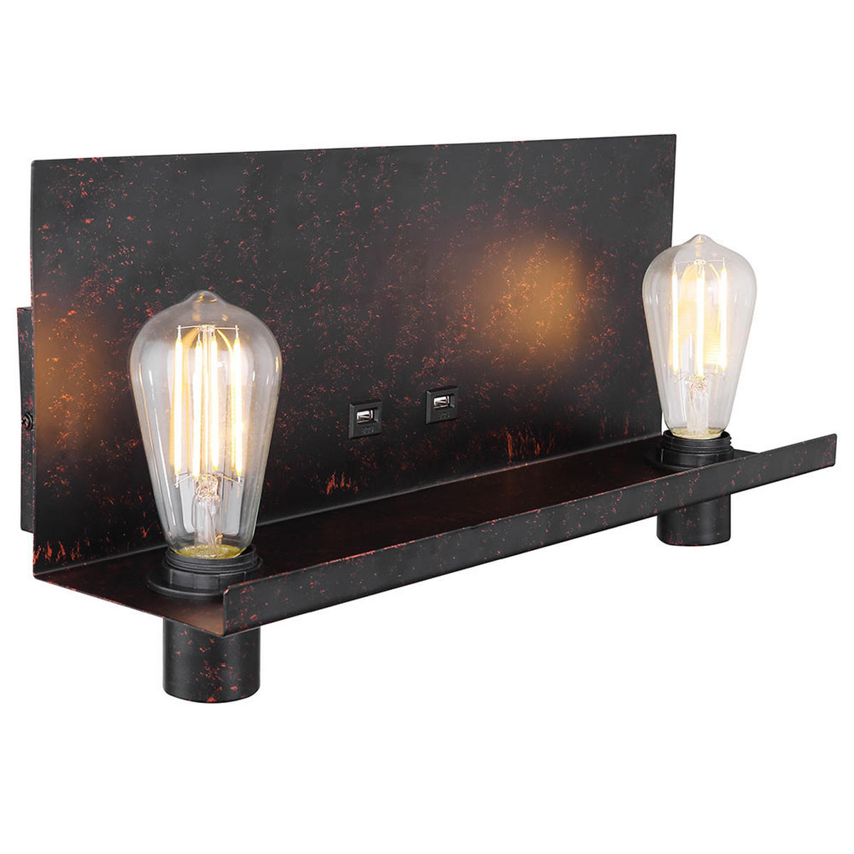 WANDLEUCHTE BAYUDA Schwarz Gold - Schwarz, Metall (48/26/15cm) - Globo Lighting