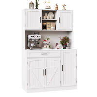 GESCHIRRSCHRANK aus MDF & Metall 110x38x180 cm in Weiß mit LED & Steckdosenleiste - Weiß, Holzwerkstoff (110/180/38cm) - Modfu
