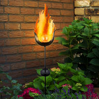 LED ERDSPIESSOLARLEUCHTE Schwarz Klar - Bronzefarben, Glas (17.4/17.4/93.5cm) - Globo Lighting