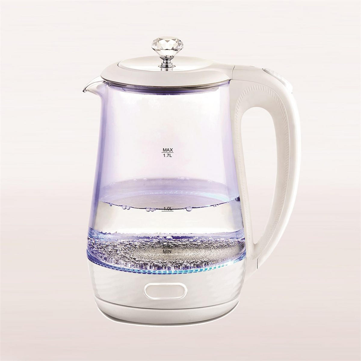 WASSERKOCHER ELEKTRISCH Weiß 14/14/21 cm MR052WHITE - Weiß, Glas (14/21/14cm) - Maestro 