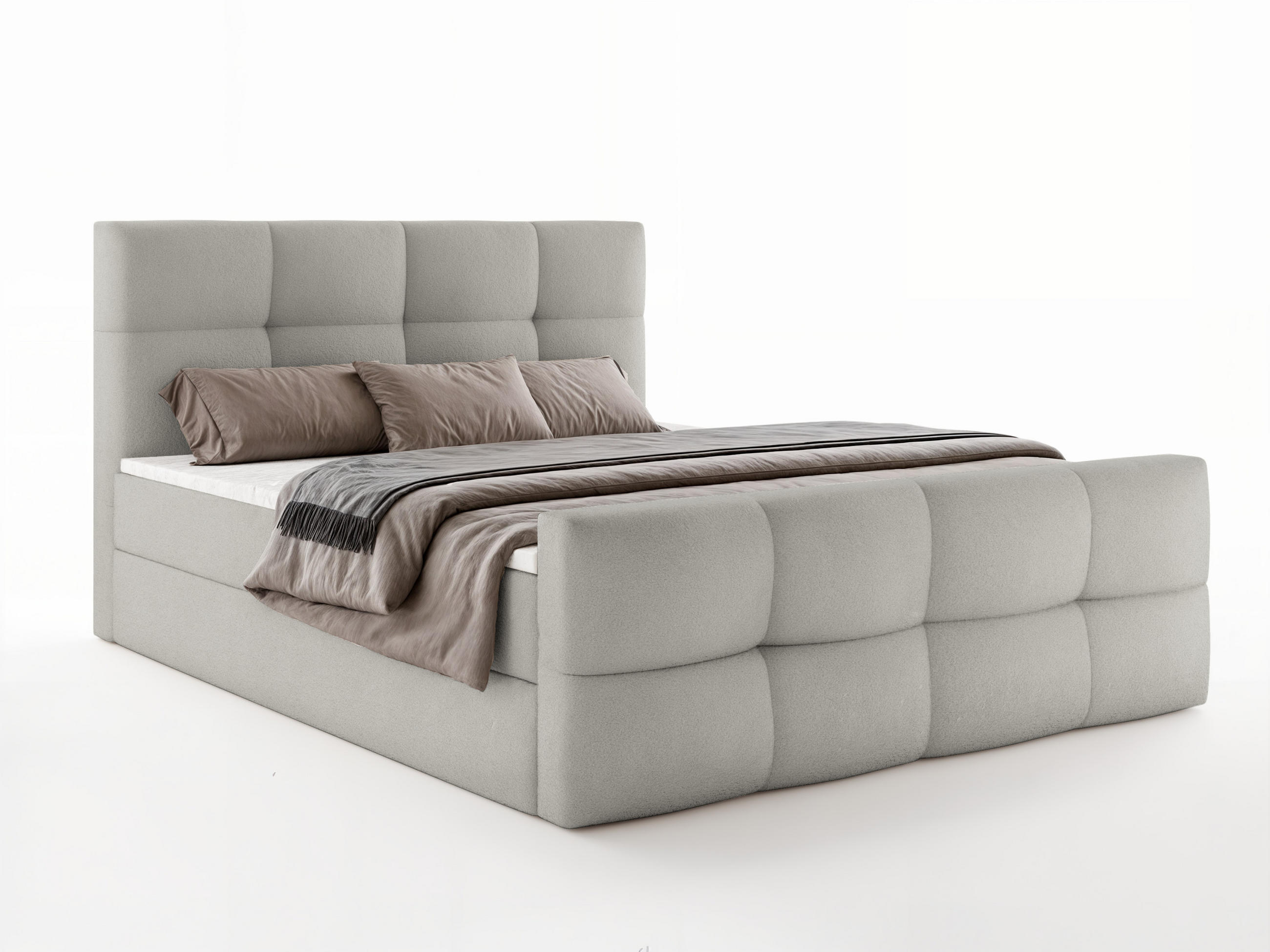 Luxkor24 Boxbett Hellgrau 140x200 cm