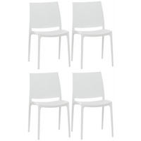 GARTENSTUHL 4er Set Kunststoff weiß - Weiß, Kunststoff (44/81/50cm) - CLP