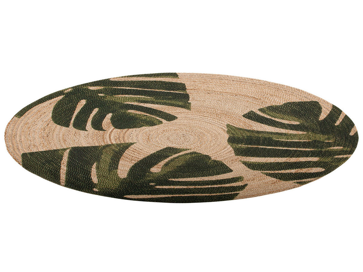 TEPPICH geflochten Incik 140/140 cm - Beige, Naturmaterialen (140/140cm) - Beliani