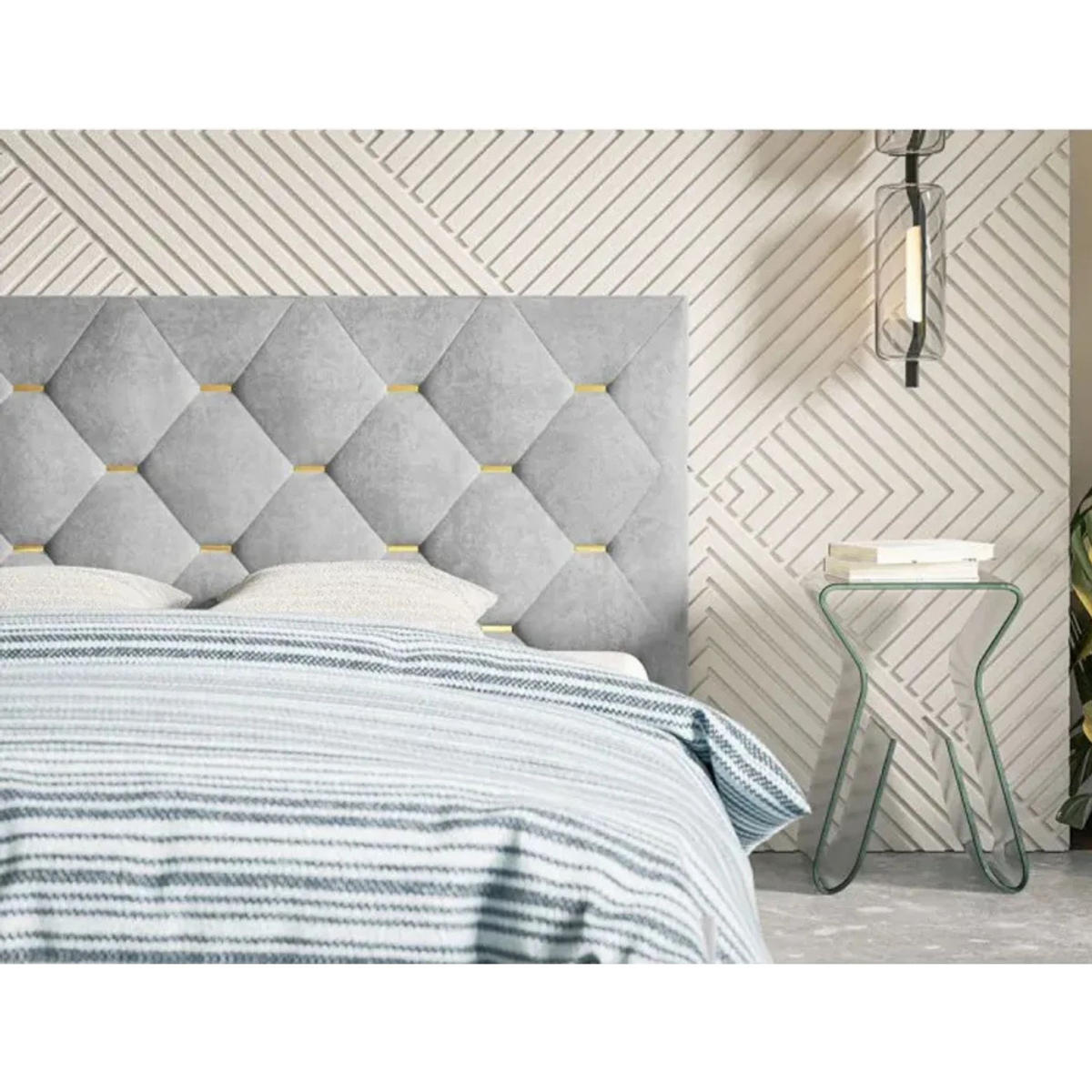 POLSTERBETT SIM 4 mit Kopfteil, 180 x 200 cm mit Bettkasten und Lattenrost aus Holz, Velourstoff, Farbe: Blau - Blau, Holz/Kunststoff (180/200cm) - Sepro Meble