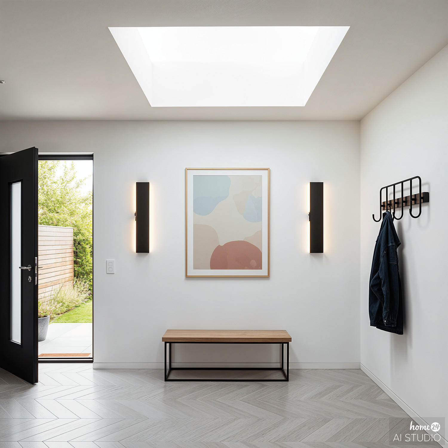 AKKU-WANDLEUCHTE inkl. Fernbedienung - Dimmbar - Aluminium - Schwarz, Metall (7/32/46cm) - home24