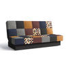 SCHLAFSOFA - Cyprus patchwork - Weinrot + Gelb - Weinrot, Holz (192/85/92cm) - Möblo