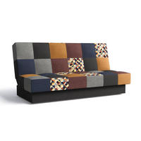 SCHLAFSOFA - Cyprus patchwork - Weinrot + Gelb - Weinrot, Holz (192/85/92cm) - Möblo