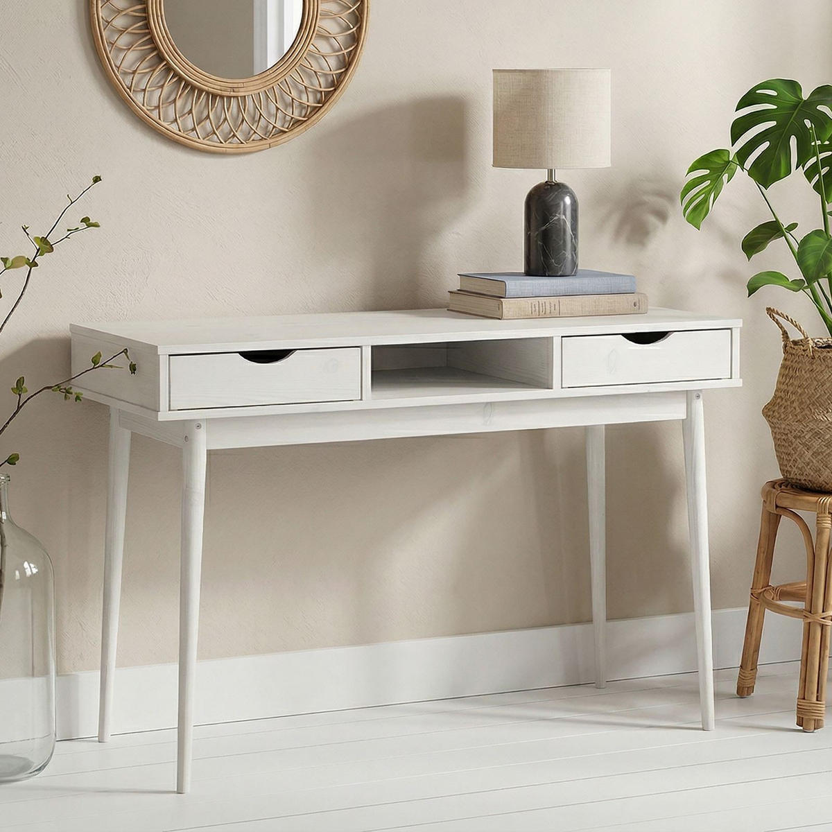 SCHREIBTISCH STEFANO weiß - Weiß, Holz (50/110/75cm) - IDIMEX