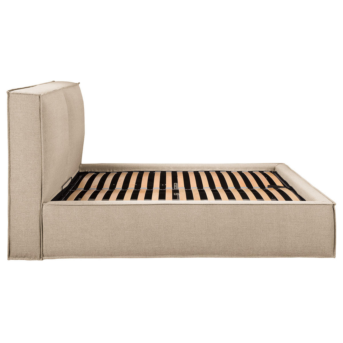 POLSTERBETT - Beige, Textil (200/200cm) - home24