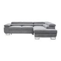 SCHLAFSOFA - 5 Personen - Stoff - Grau - - Grau, Textil (268/70/202cm) - Vente-Unique