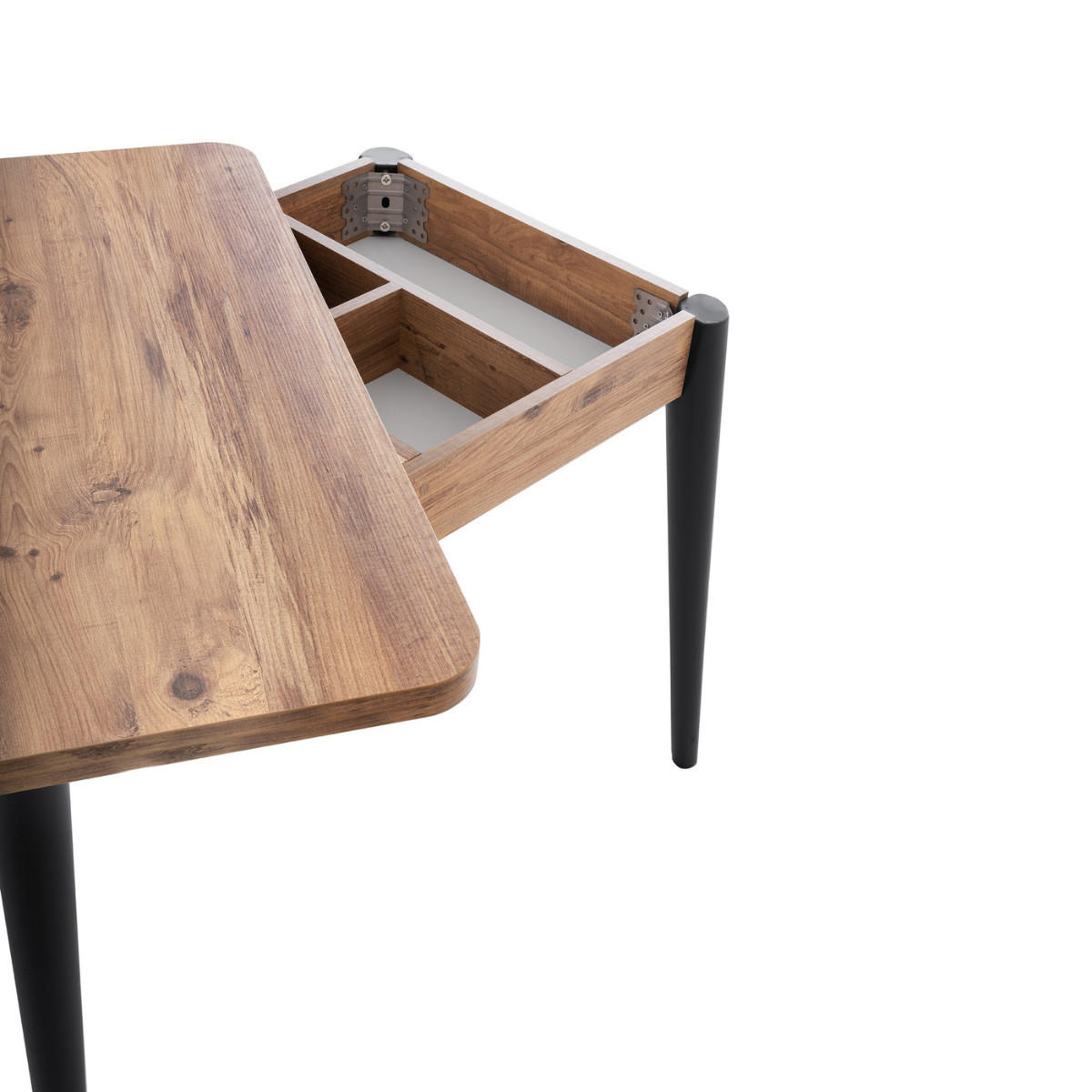 TISCH dekor atlantik-kiefer und schwarz - dolunay 100/60/75 cm - Eschefarben, Holzwerkstoff (65/60/75cm) - Calicosy