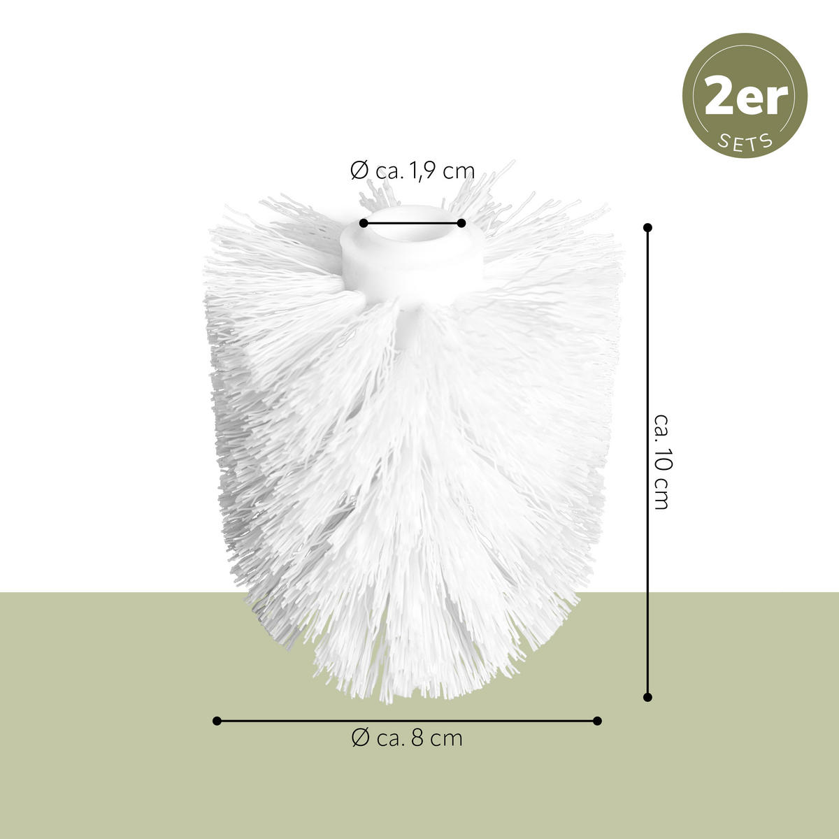 ERSATZ-BÜRSTENKÖPFE (2er Set), Kunststoff, schwarz - Weiß, Kunststoff (8/10cm) - eluno