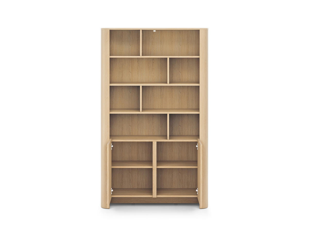 BÜCHERREGAL Fari Eiche Vincenza - Hellbraun/Schwarz, Holzwerkstoff (103/170/39cm) - Bettso