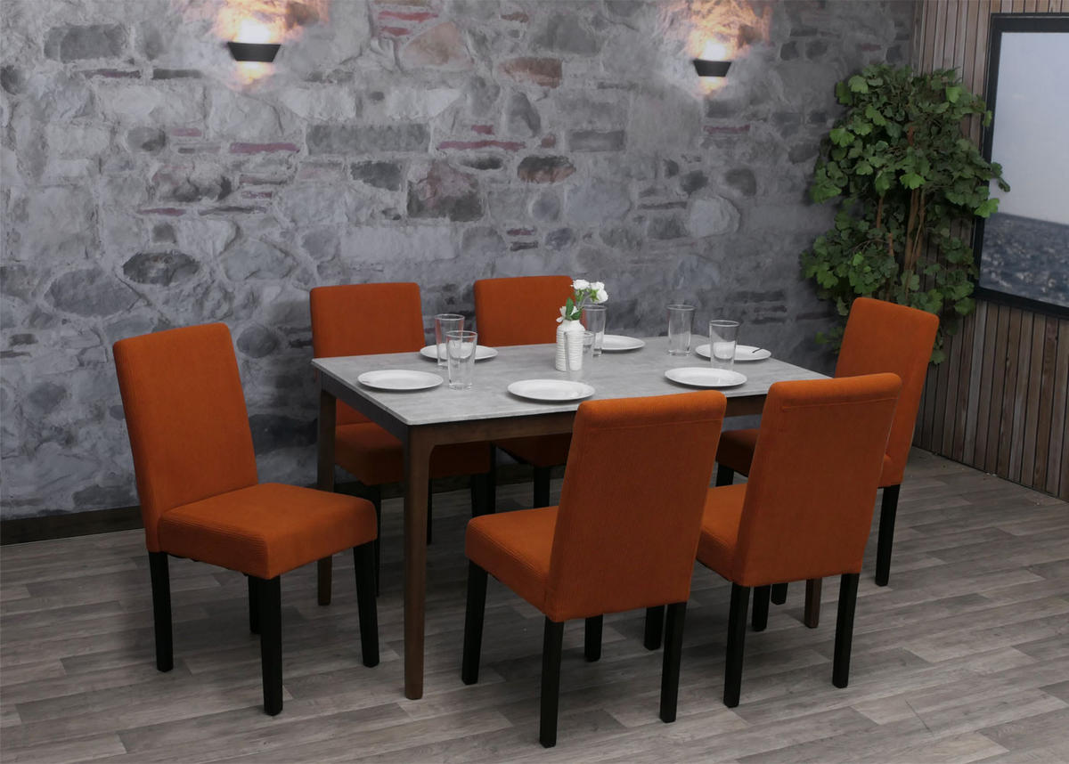 ESSZIMMERSTUHL Orange 6er-Set - Orange, Textil (42/90/50cm) - MCW