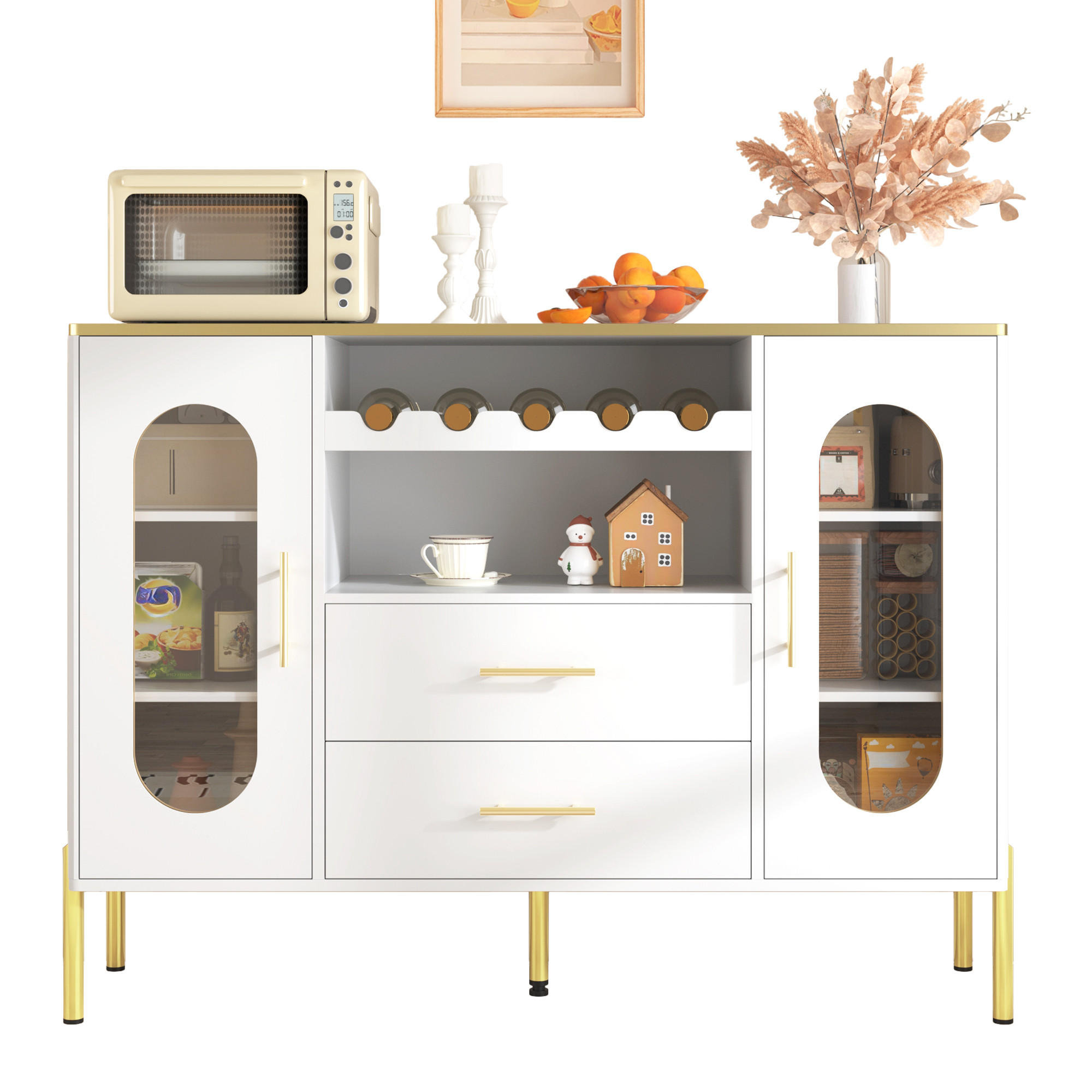 Redom SIDEBOARD Weiß 120cm × 38cm × 90cm