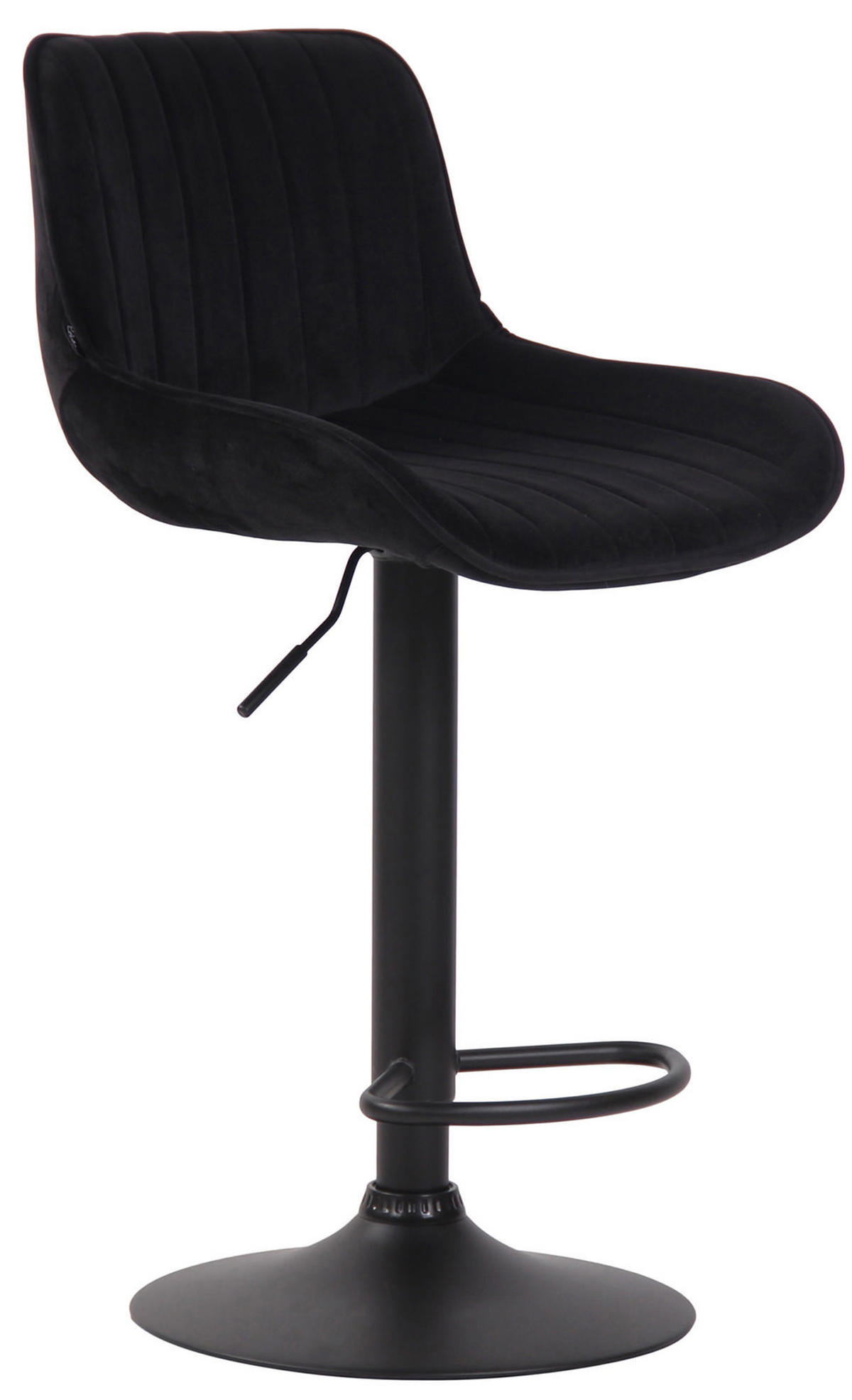 BARHOCKER 2er Set Samt schwarz - Schwarz, Textil/Metall (50/86/50cm) - CLP