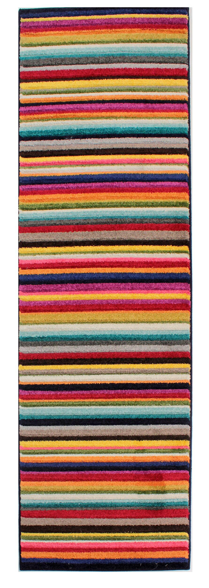 TEPPICH MEON, gestreift, Bunt, 66 x 230 cm - Multicolor, Textil (66/230cm) - KADIMA DESIGN