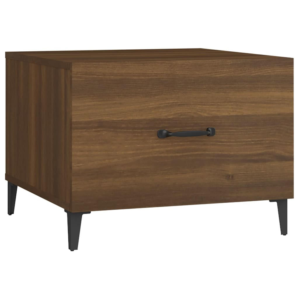 COUCHTISCH mit Metallbeinen Braun Eichen-Optik 50x50x40 cm - Braun, Holzwerkstoff (50/50/40cm) - furnicato