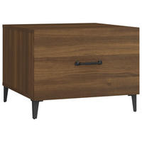 COUCHTISCH mit Metallbeinen Braun Eichen-Optik 50x50x40 cm - Braun, Holzwerkstoff (50/50/40cm) - furnicato