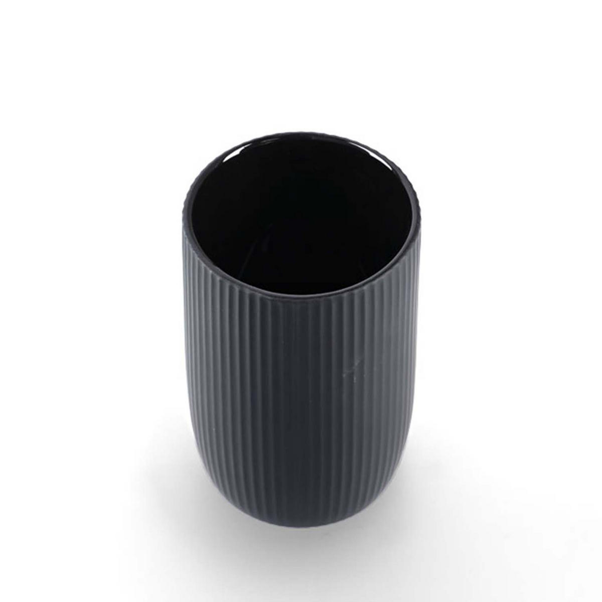 BADACCESSOIRES - Keramik Schwarz, 4-teiliges Set - Schwarz, Keramik (10/36.5/10cm) - Zeller Present
