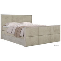 POSTEL BOXSPRING DELNOR KING DUO 160/200 - Béžová Samet - Topper Visco - H3 - černá/béžová, textil/plast (160/200cm) - MKS