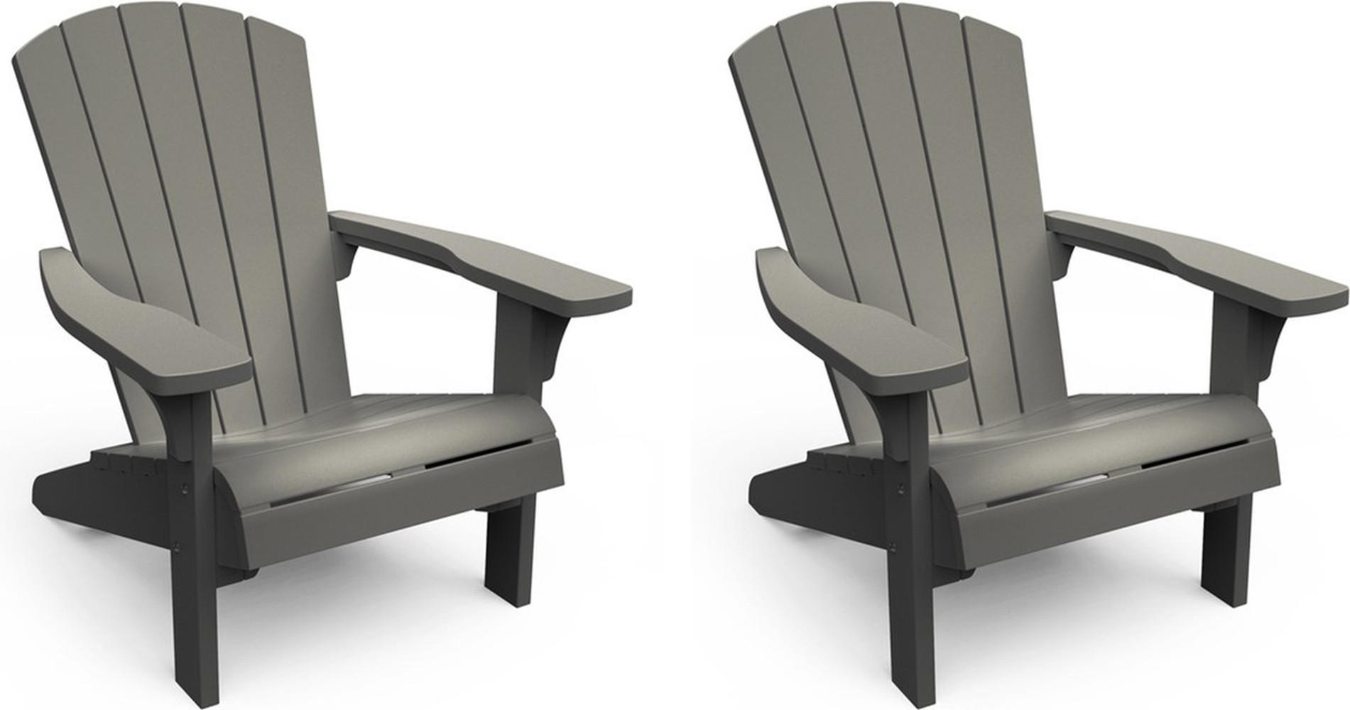 GARTENSTUHL Adirondack Troy - 2er Set - Grau, Kunststoff (80/96.5/85cm) - Keter
