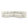 ECKSOFA Samt Stoff Beige - Creme/Schwarz, Holzwerkstoff/Kunststoff (251/251cm) - Makamii