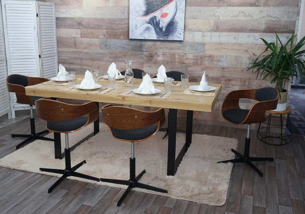 ESSZIMMERSTUHL Schwarz 6er-Set - Schwarz, Textil (64/83/64cm) - MCW