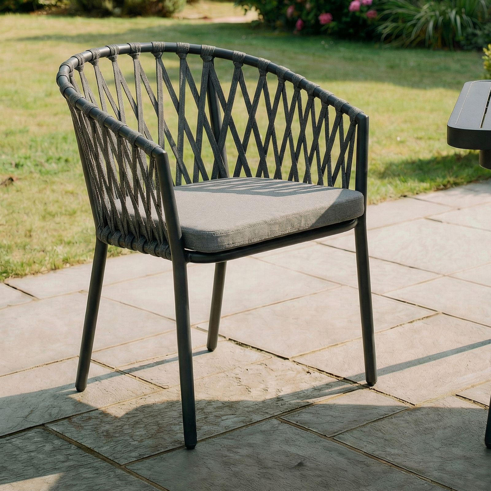 GARTENSTÜHLE SUNNY 6ER-SET - Grau, Textil/Metall (56/78/62cm) - IDIMEX