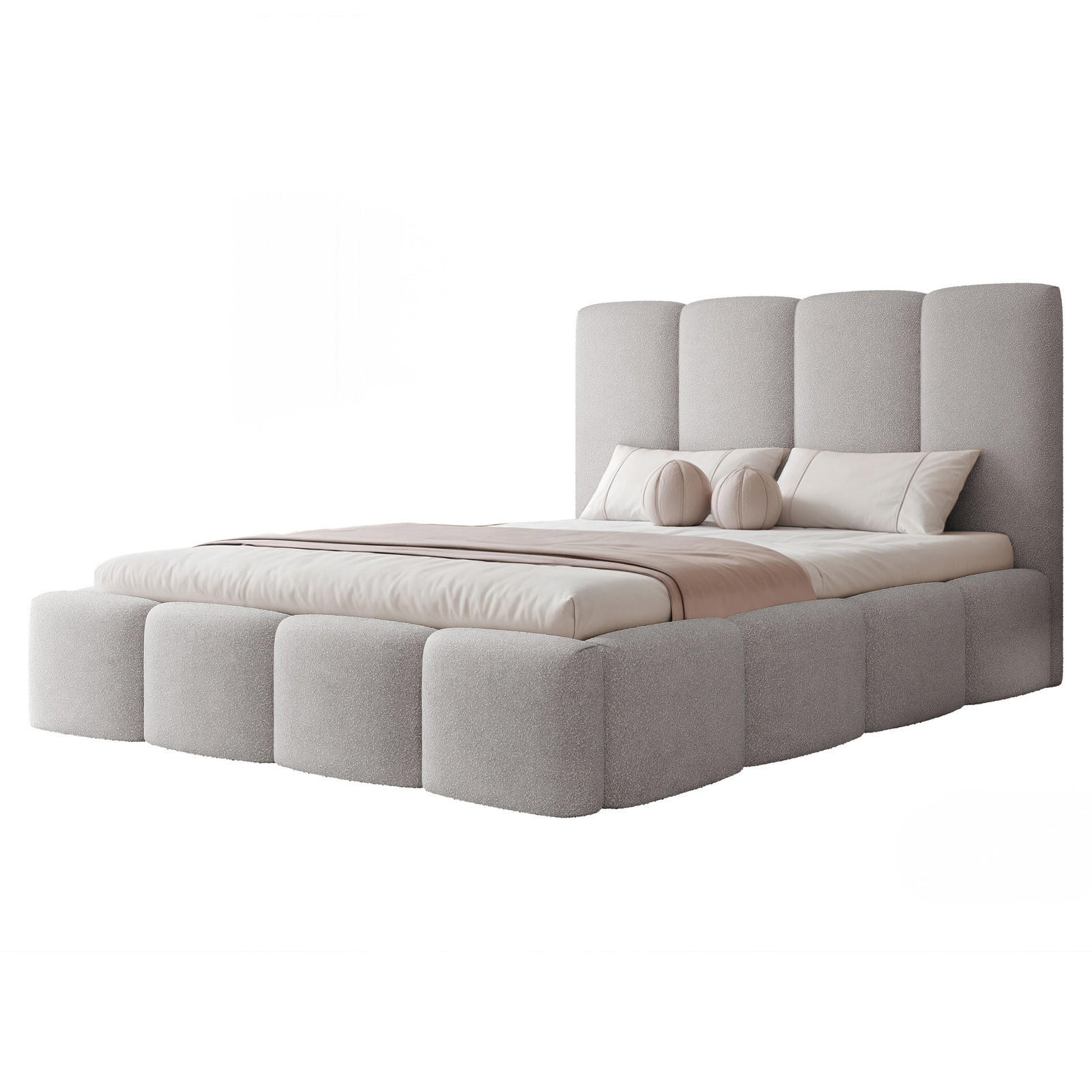 POLSTERBETT LANDARE 200x200 cm Silbergrau Samt (Stoff Melody) - mit Bettkasten und Lattenrost - Silberfarben, Holzwerkstoff/Textil (200/200cm) - Ravio