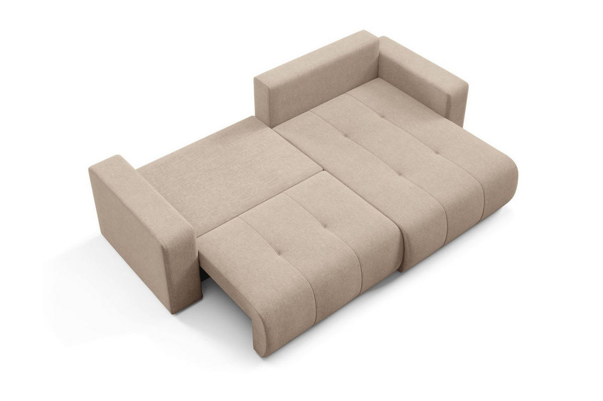 ECKSOFA Augusto - Beige, Holzwerkstoff/Textil (244/149cm) - Fun Möbel