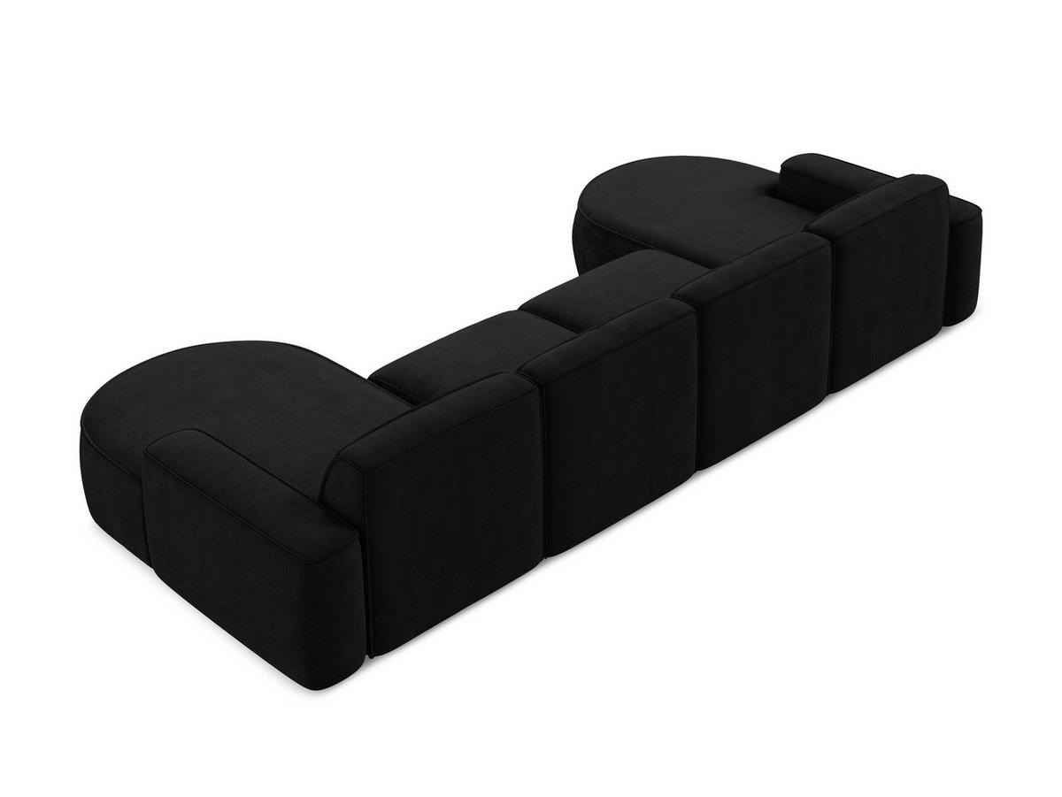 3-SITZER SOFA mit Schlaffunktion Bouclé Stoff Grau - Schwarz/Braun, Holzwerkstoff/Kunststoff (266/95/121cm) - LaMiaSofa