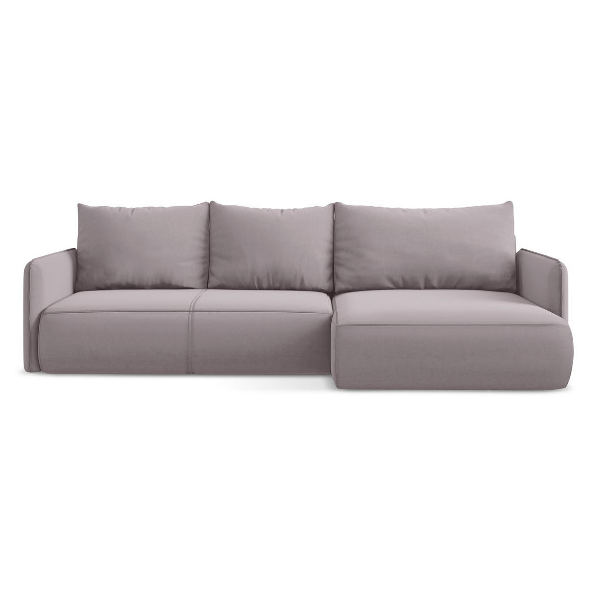 ECKSOFA mit Schlaffunktion Samt Stoff Violett - Lila/Flieder, Kunststoff/Textil (240/148cm) - LaMiaSofa