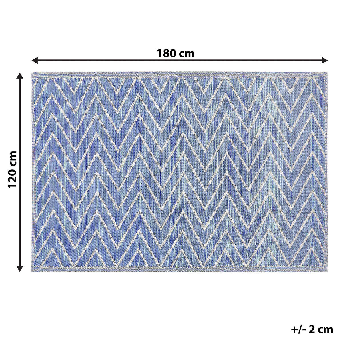 OUTDOOR-TEPPICH Balotra 180/120 cm - Blau, Kunststoff (120/180cm) - Beliani