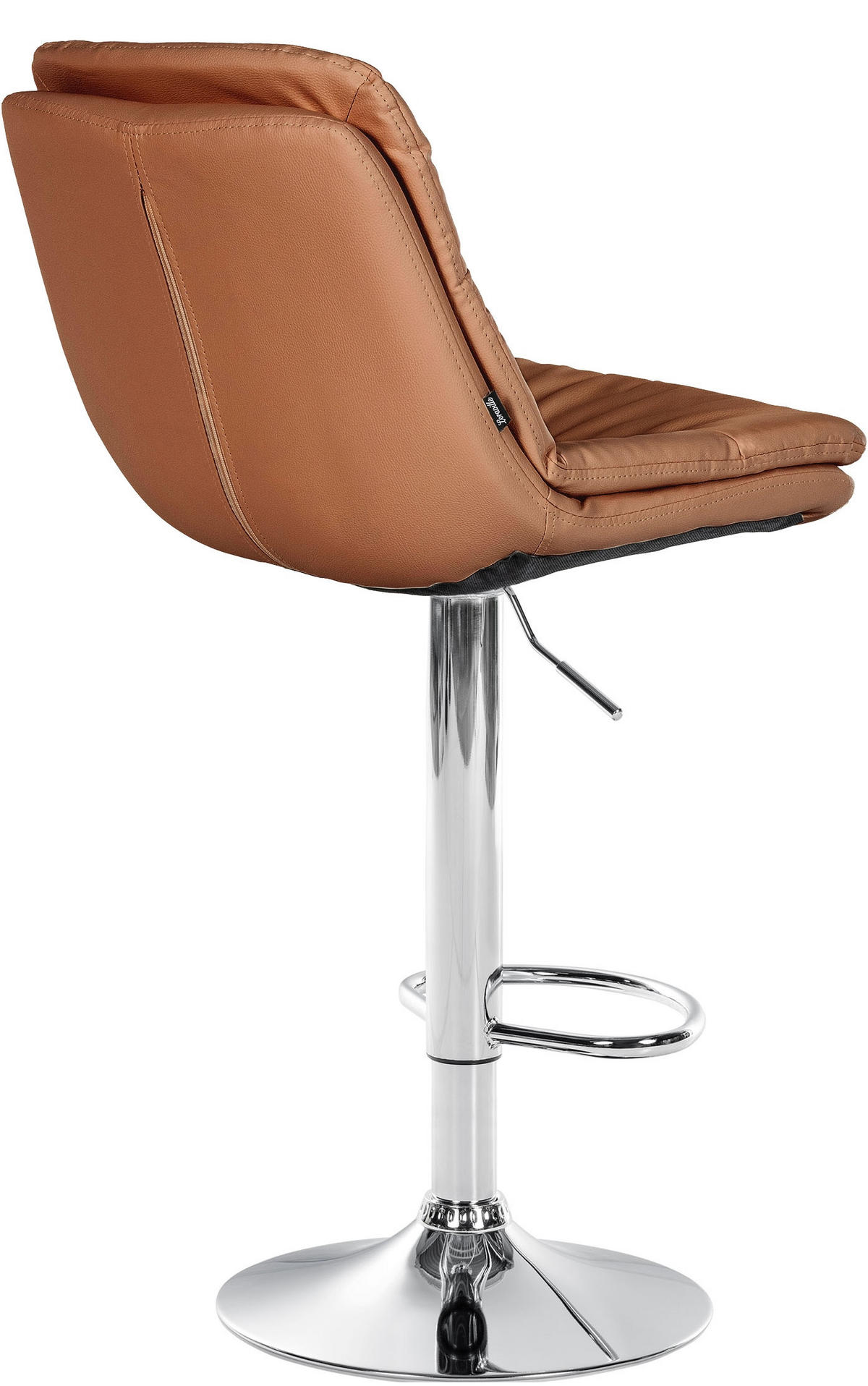 BARHOCKER Lederlook hellbraun - Hellbraun/Schwarz, Textil (46/92/54cm) - CLP