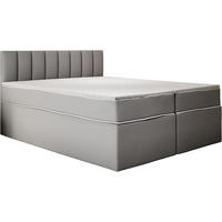 KONTINENTALBETT 100x200 cm mit Taschenmatratze, MIAMI, Visco Topper 5 cm, Grau - Grau, Kunststoff (100/200cm) - Trada