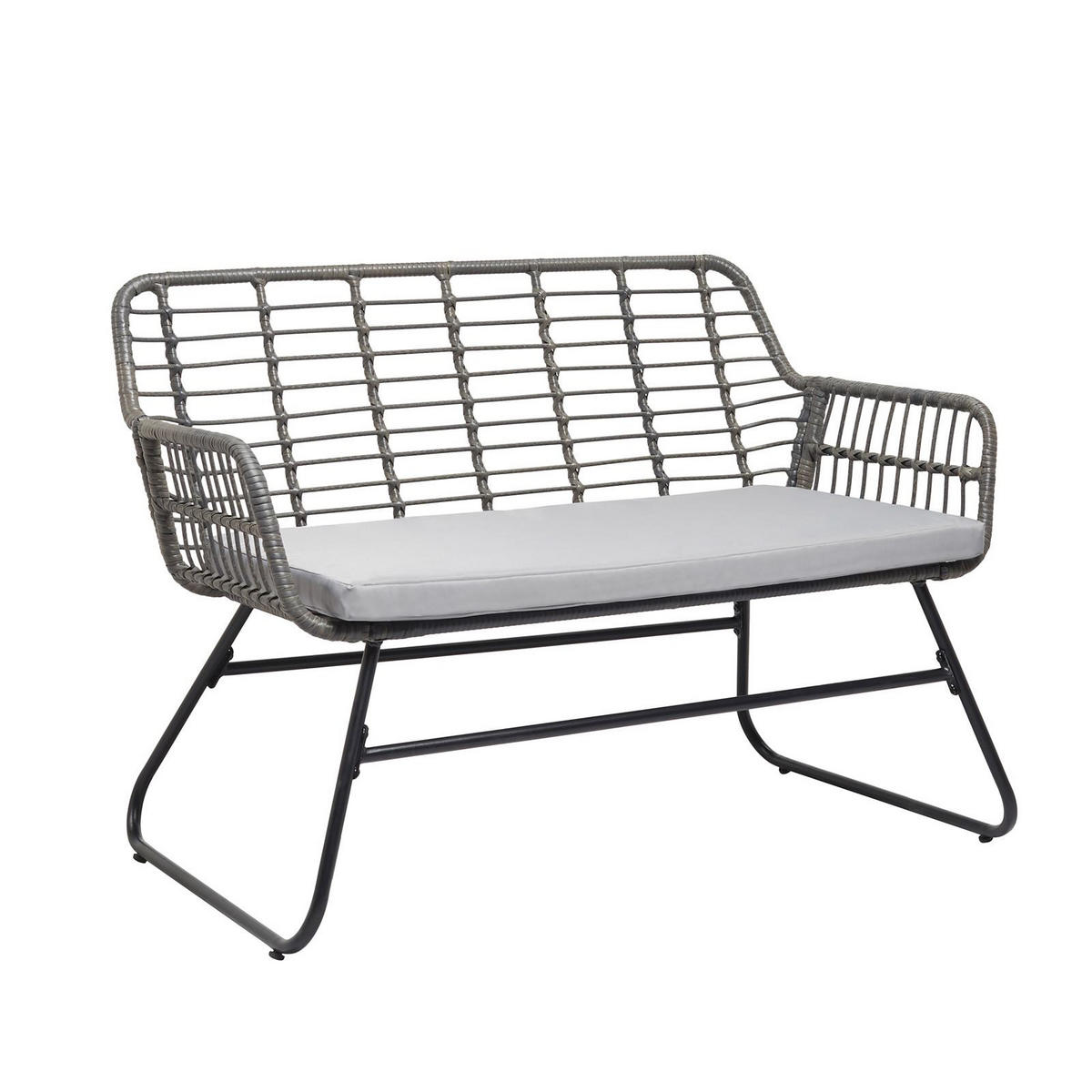 GARTENMÖBEL 4-TLG RIVIERA - Schwarz/Grau, Metall - IDIMEX
