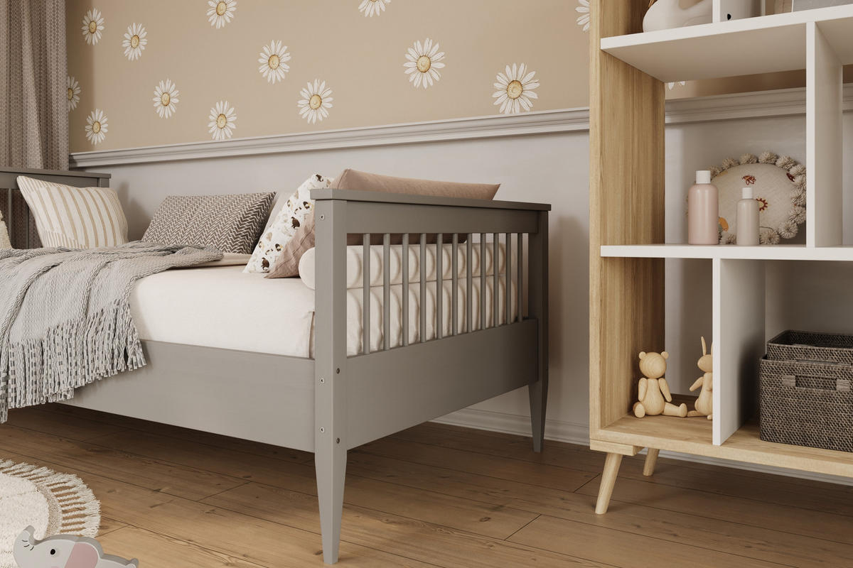 KINDERBETT Emili 80/90 -160/180/200 cm Grau 90/200 - Sonoma Eiche, Holz (80/160cm) - RAUMHIRSCH FURNITURE