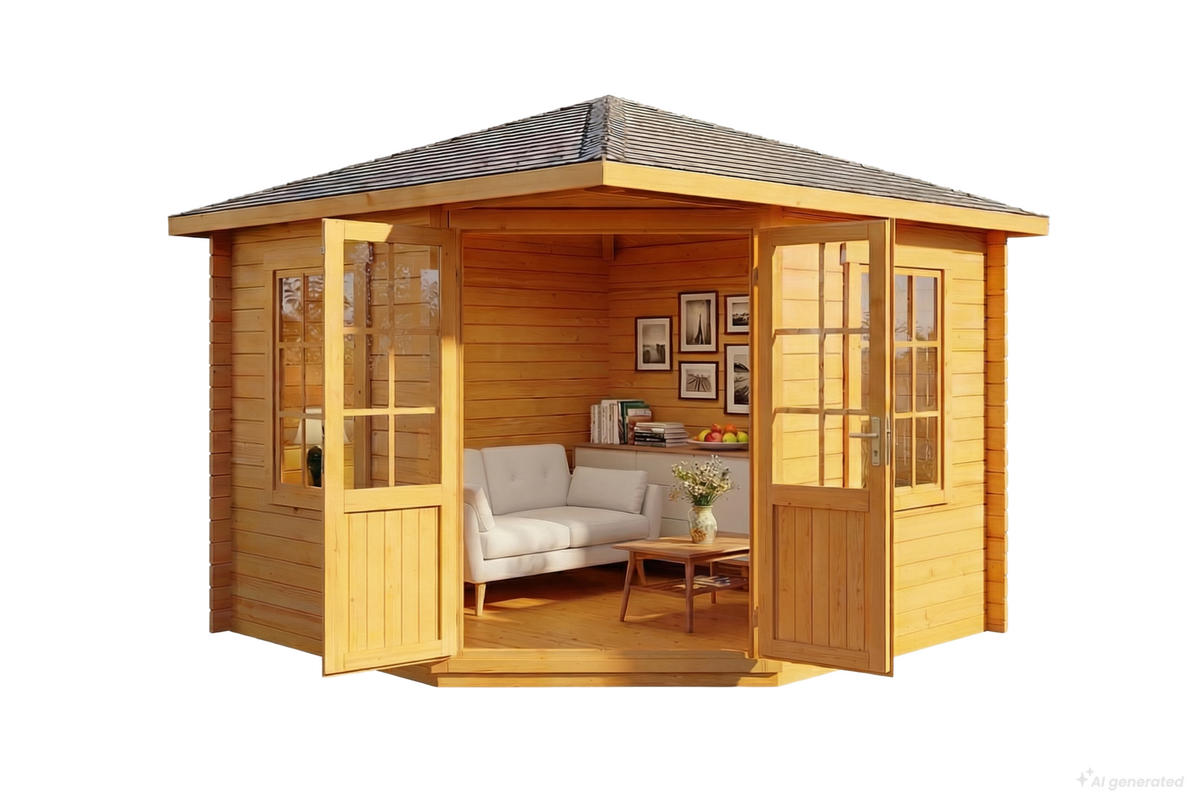 GARTENHAUS Holz Monica - Pinienfarben, Holz (320/266/320cm) - Alpholz