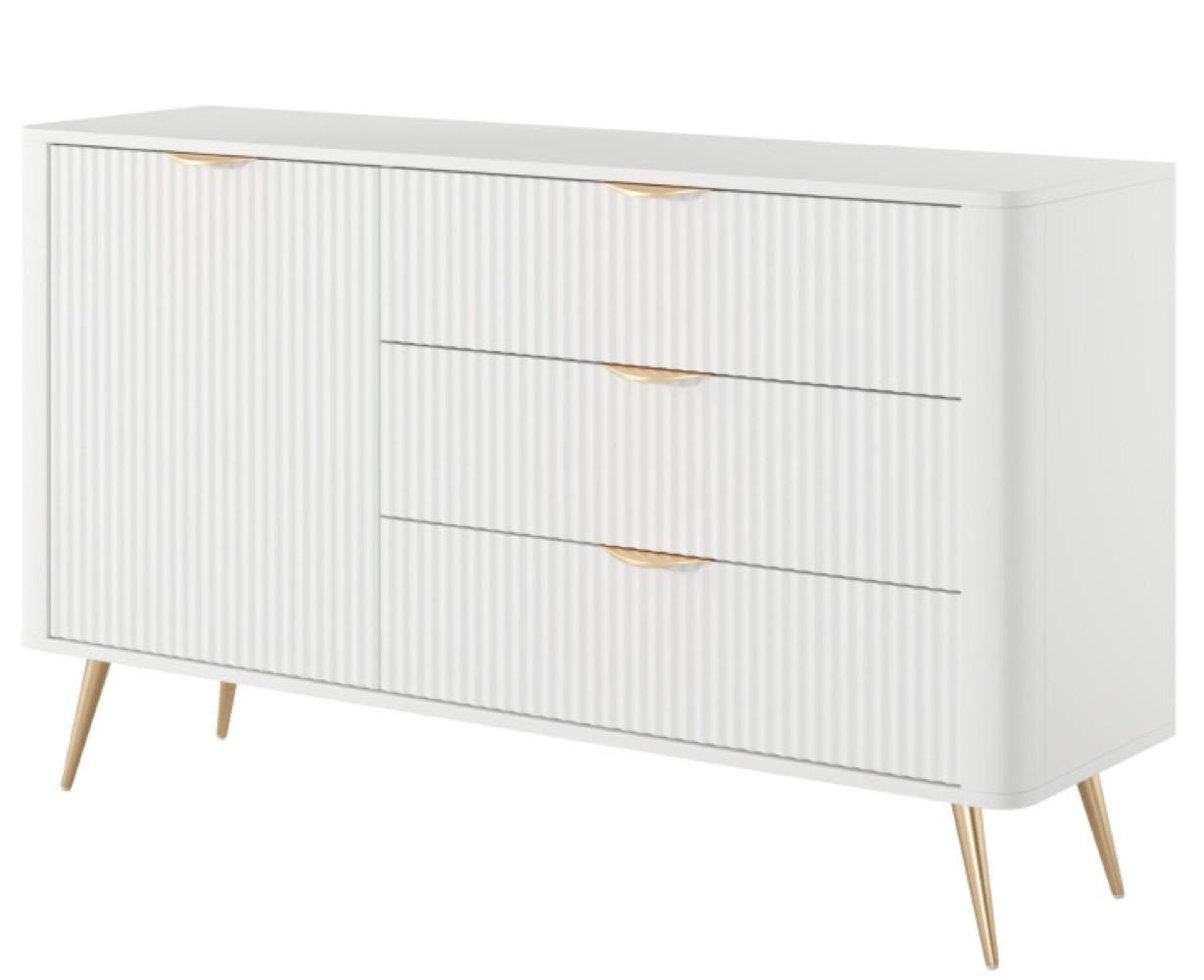 SIDEBOARD Weiss D3S - Weiß, Holzwerkstoff (138.2/81.2/38cm) - Sepro Meble