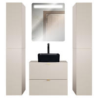 BADMÖBEL-SET 4-TLG. Durango-56 - Beige, Holzwerkstoff (150/200/47cm) - Lomado