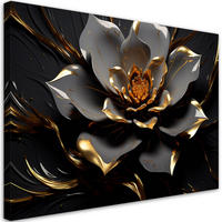 KUNSTDRUCK Schwarz 60/40 cm - Schwarz, Textil (60/40cm) - KUNSTLOFT