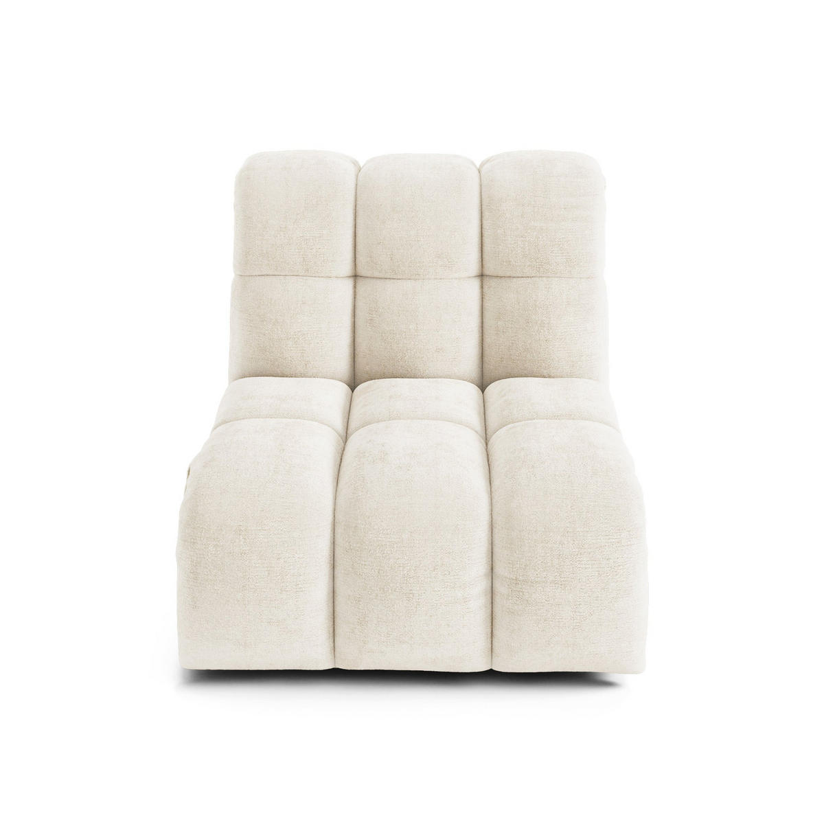 MODULARER Drehsessel SEVEN Geprägtes Velours Creme 81cm - Creme, Textil (81/77/98cm) - Premium Interiors